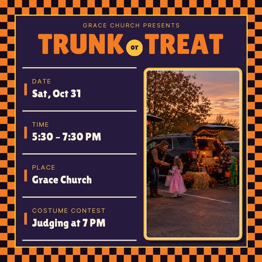 Square post size of Trunk or Treat Night