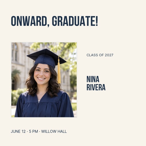 Square post size of Onward Graduate