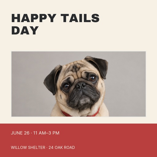 Square post size of Happy Tails Day