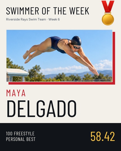 Portrait post size of Swimmer of the Week