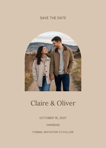 Save the date size of Sandstone Save the Date