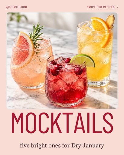 Carousel opener size of Five Mocktails for Dry January