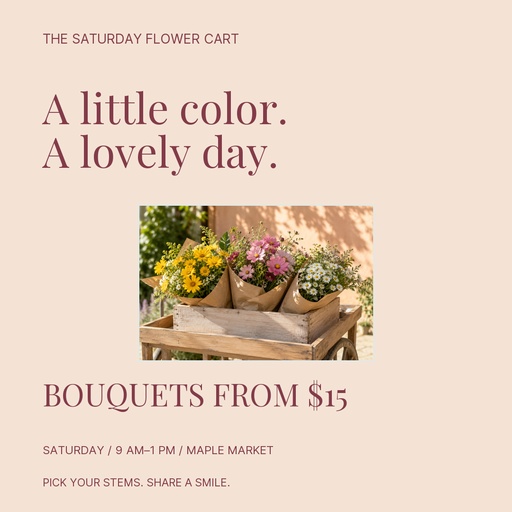 Square post size of The Saturday Flower Cart