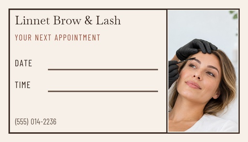 Appointment card size of New Year, New Brows