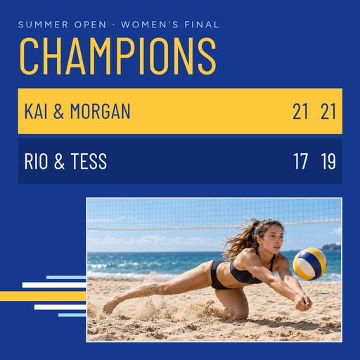 Score post size of Summer Beach Volleyball Tournament
