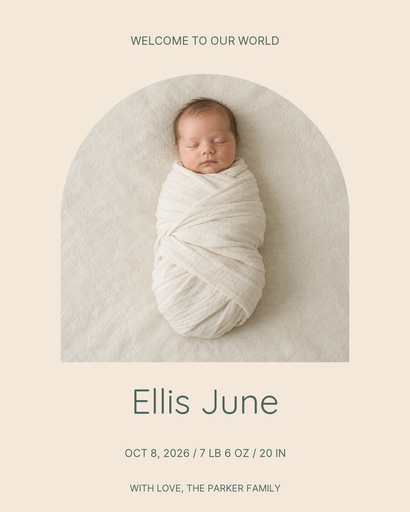 Portrait post size of Welcome, Baby Ellis