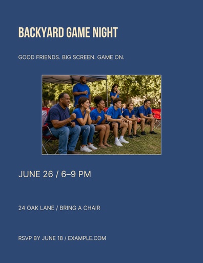 Letter flyer size of Backyard Game Night