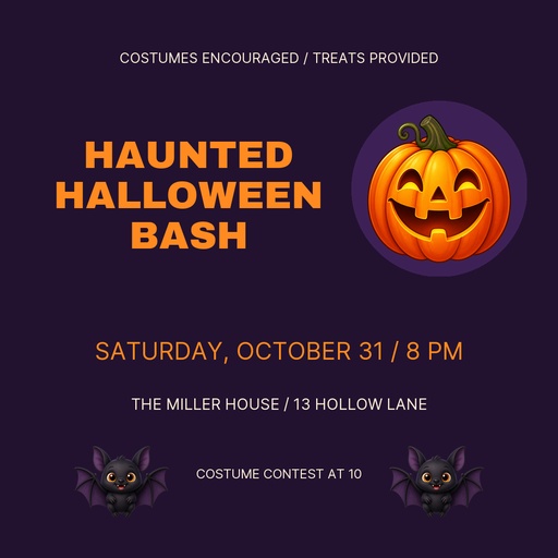 Square post size of Haunted Halloween Bash