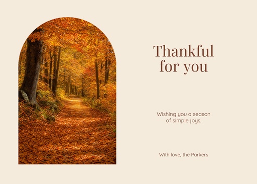 7 × 5 Thanksgiving card size of A Season of Thanks