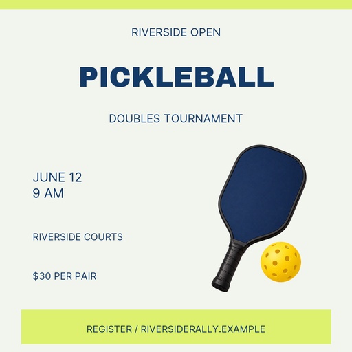 Square post size of Riverside Pickleball Open