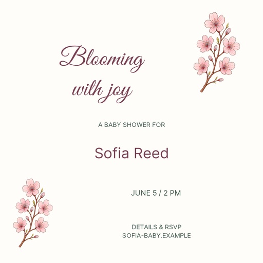 Square post size of Blooming With Joy