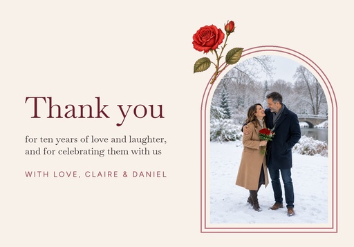 Thank-you card size of Ten Years, Still You