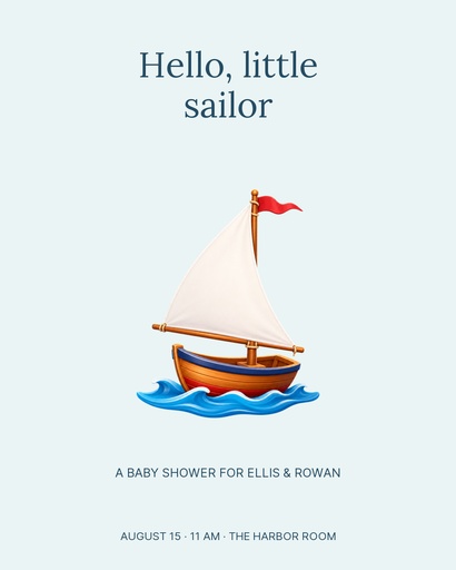 Portrait post size of Hello Little Sailor