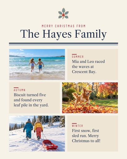 Memory page size of Our Family Christmas Letter
