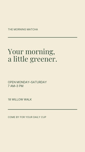 Story call to action size of The Morning Matcha