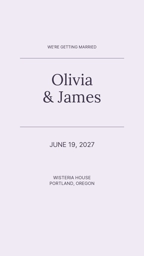 Story opener size of Wisteria House Wedding