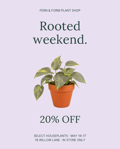 Portrait post size of Rooted Weekend