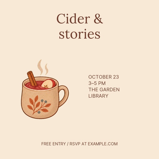 Square post size of Cider & Stories