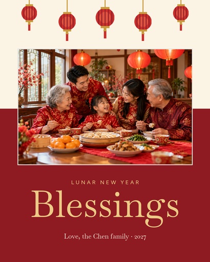 Portrait post size of Lunar New Year Blessings