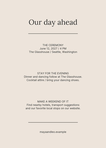 Details card size of Our Day Ahead
