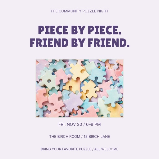 Square post size of The Community Puzzle Night