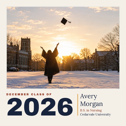 Square post size of December Graduate
