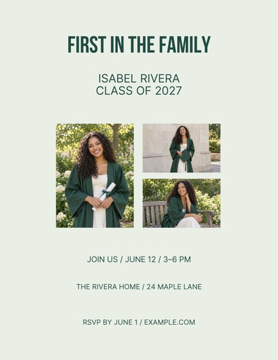 Letter flyer size of First in the Family