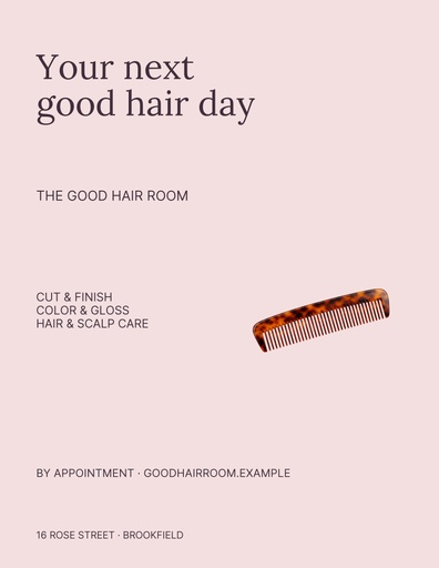 Letter flyer size of The Good Hair Room