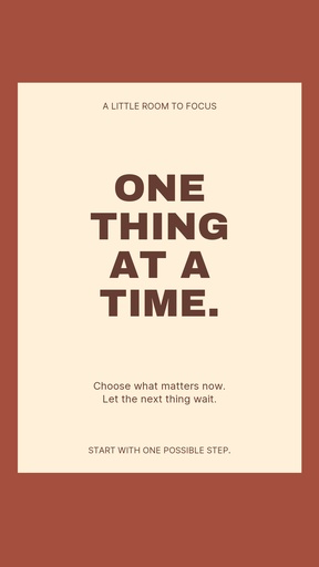 Story opener size of One Thing at a Time