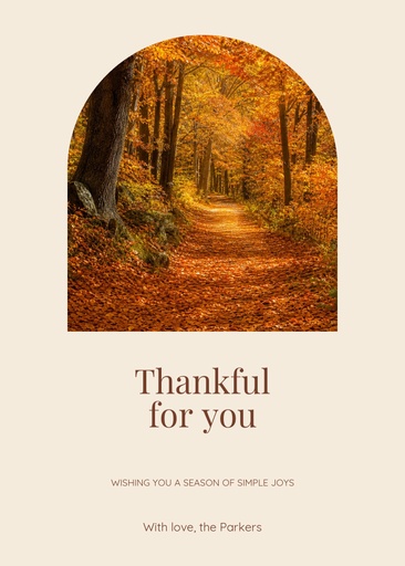 5 × 7 Thanksgiving card size of A Season of Thanks