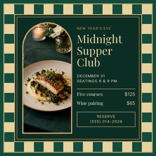 Square post size of Midnight Supper Club