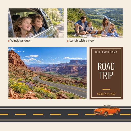 Square collage size of Our Spring Break Road Trip