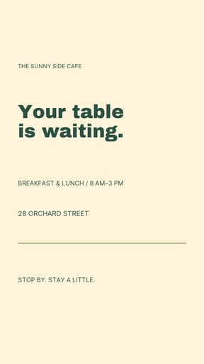 Story call to action size of Fresh on the Menu