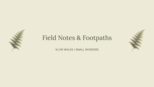 YouTube banner size of Field Notes and Footpaths