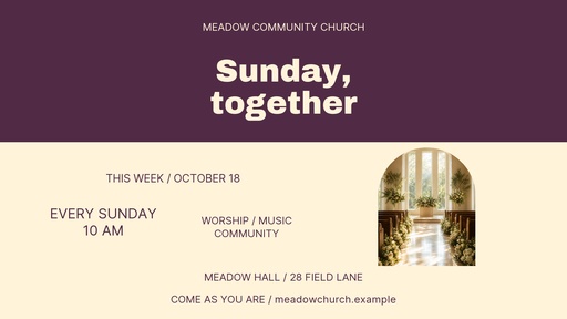 Landscape graphic size of Sunday Together