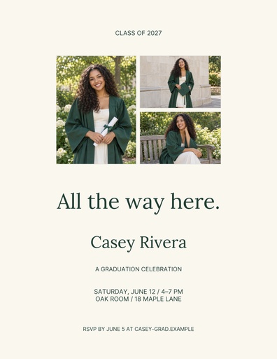 Letter flyer size of All the Way Here