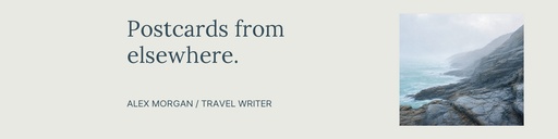 LinkedIn banner size of Postcards from Elsewhere