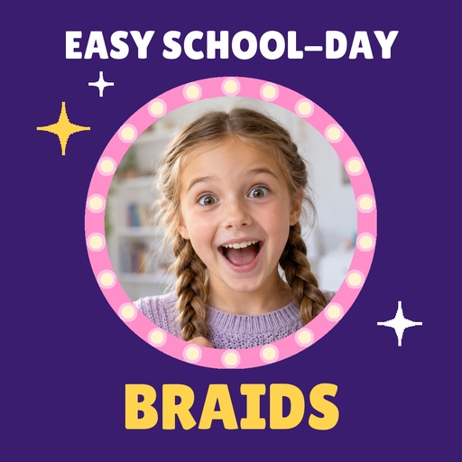Square post size of Easy School-Day Braids