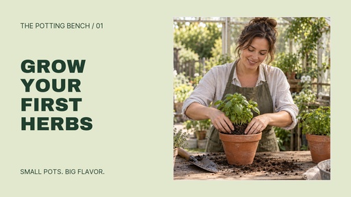 Video series title card size of The Potting Bench