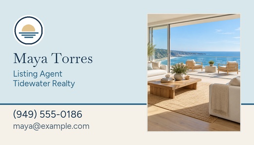 Agent contact card size of Ocean-View Condo Open House