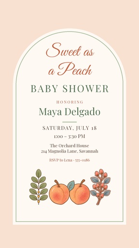 Story opener size of Sweet as a Peach Shower