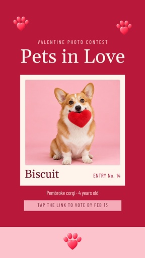Story opener size of Pets in Love Photo Contest