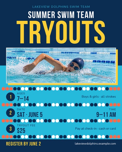 Portrait post size of Summer Swim Team Tryouts