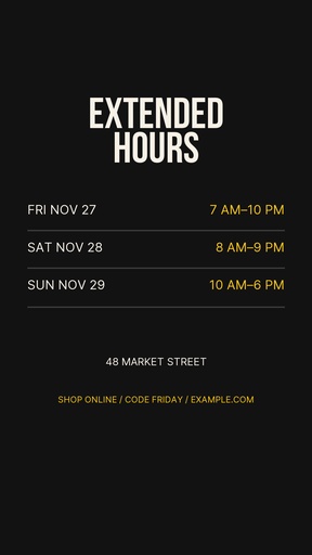 Story call to action size of Black Friday Weekend