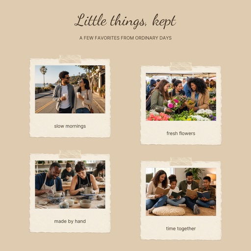 Square photo collage size of Little Things Kept