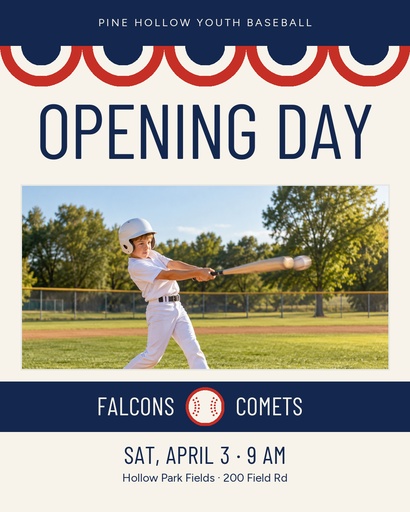 Portrait post size of Little League Opening Day