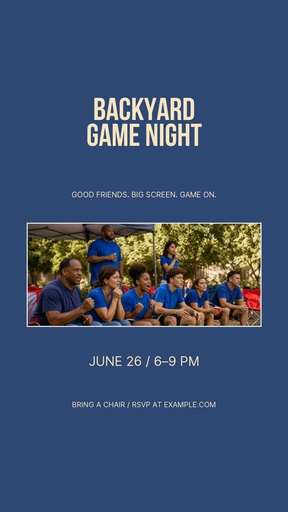 Story opener size of Backyard Game Night