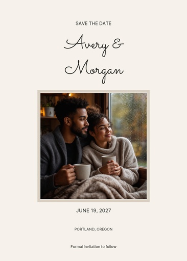 Save the date size of Always Together