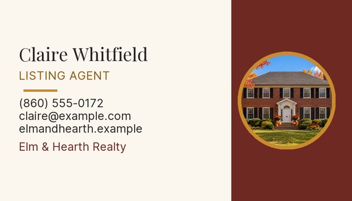 Agent contact card size of Harvest Home Open House