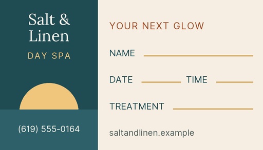 Appointment card size of Sun-Kissed Summer Glow